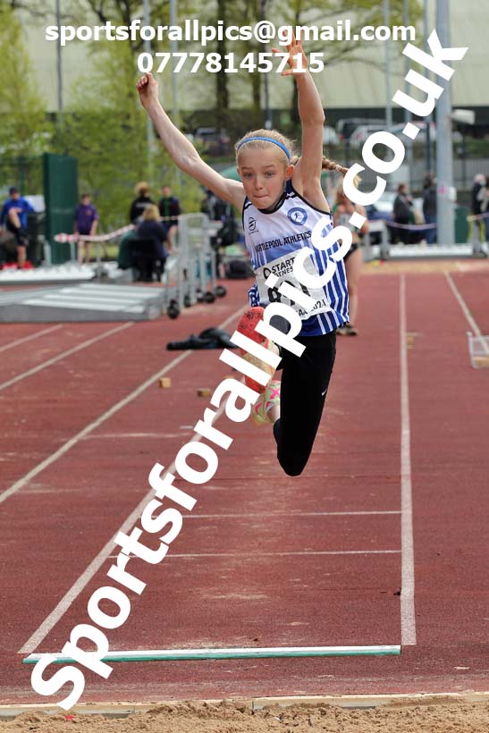 Long jump, 2021 NECAA Middlesbrough Open Meting, Sunday, May 9th. Photo: David T. Hewitson/Sports for All Pics